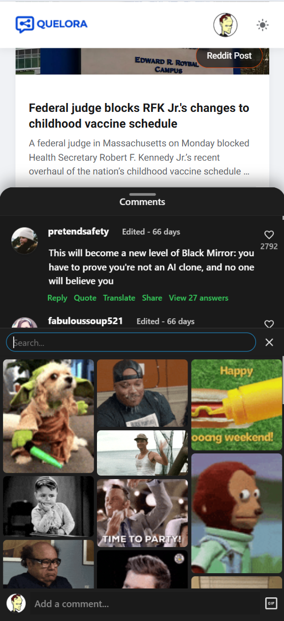 GIF picker drawer open