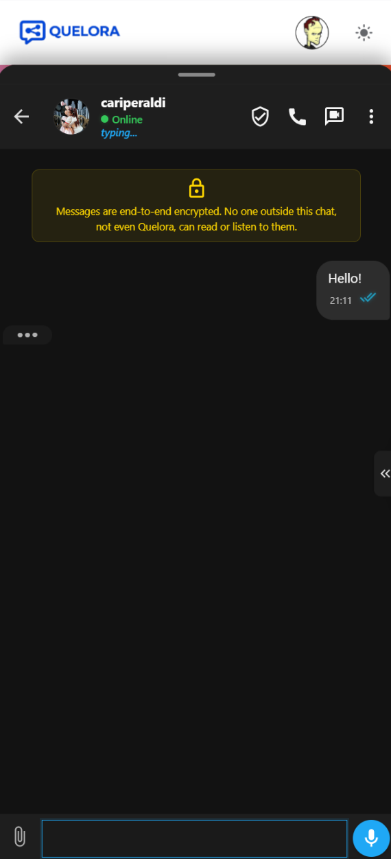 Chat with typing indicator