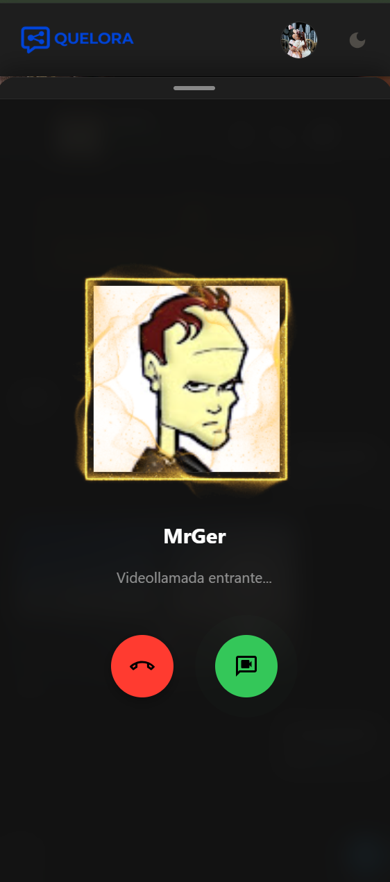 Incoming video call screen from MrGer